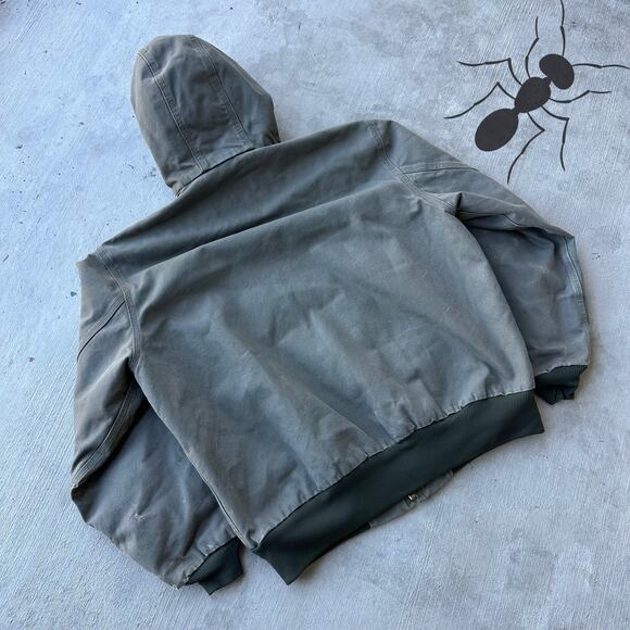 Vintage Y2K Carhartt J280 MOS green hooded work wear jacket - Picture 7 of 10